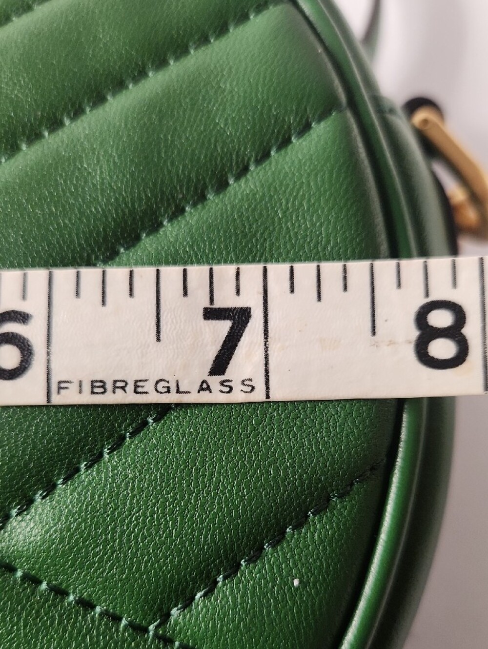 Tory Burch Kira Chevron Green Quilted Leather Circle Crossbody Bag - Picture 7 of 12